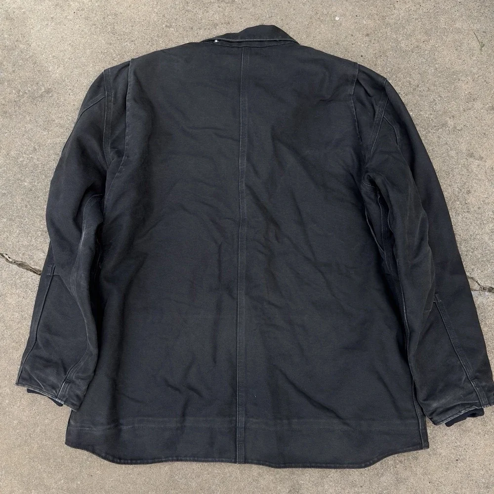 VTG‎ Carhartt Sandstone Ridge Jacket Men's Large C61 BLK Chore Coat Sherpa Lined